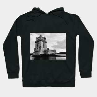 Tower of Belem Black and White, Lisbon, Portugal Hoodie